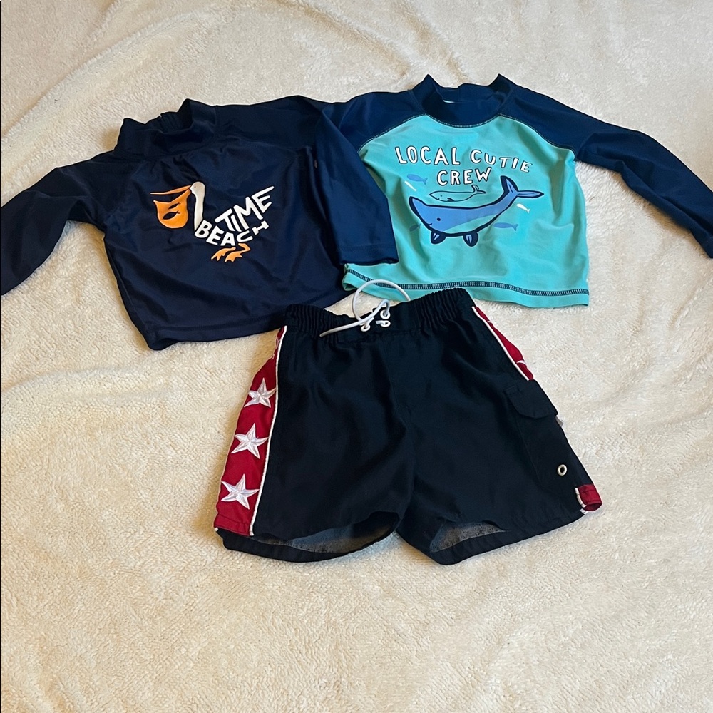GAP Kids Swim Rashguard Set - Navy and Aqua